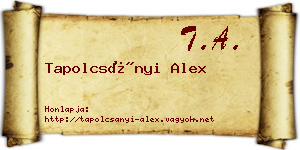 Tapolcsányi Alex névjegykártya